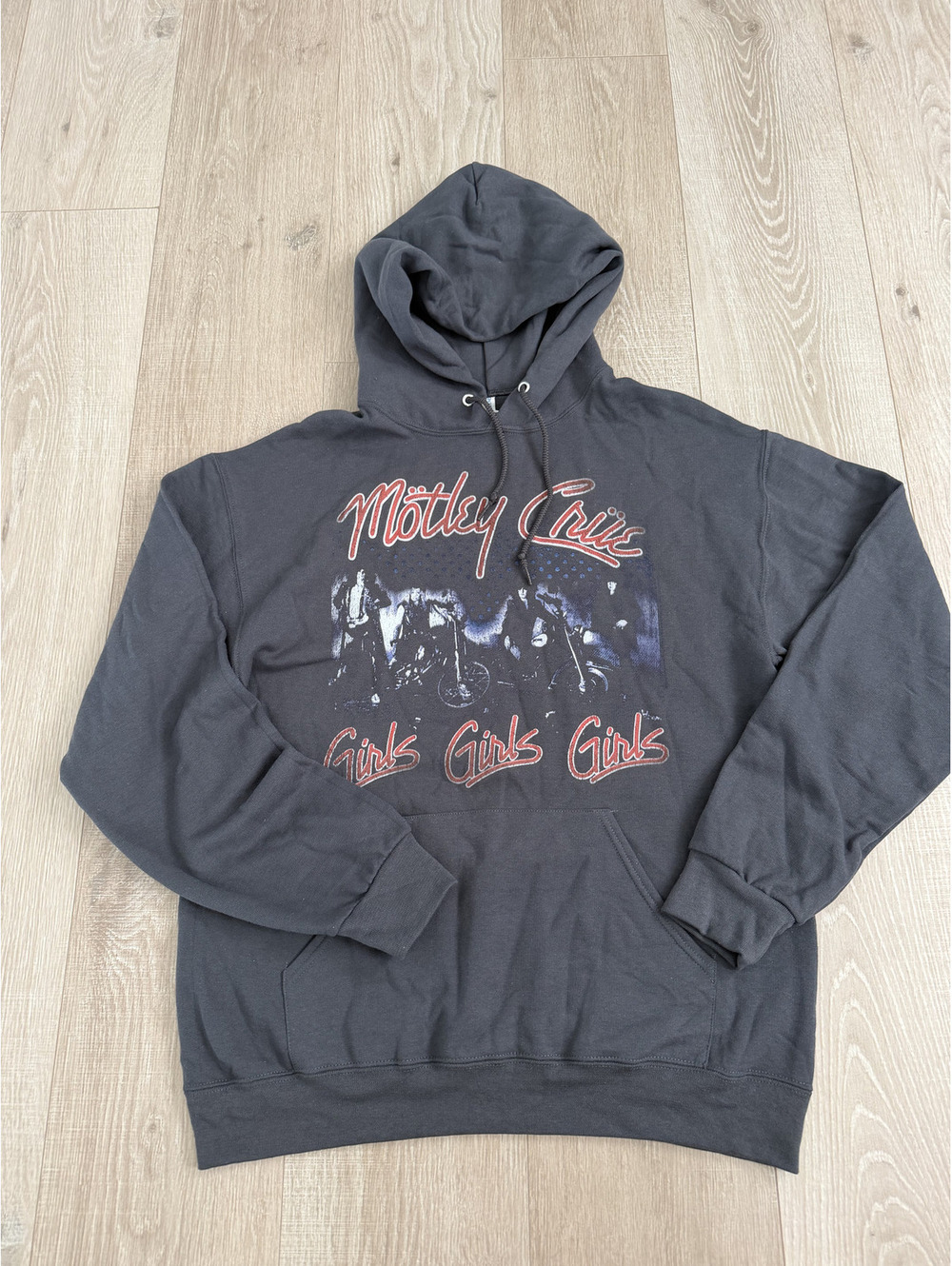 Motley Crue Girls Girls Girls Graphic Hoodie Sweatshirt Medium